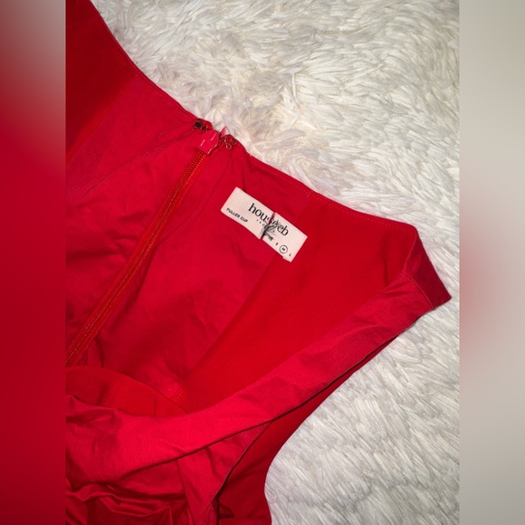 NWOT HOUSE OF CB 'Cupid' Scarlet Pleated Mini Dress sz M - Picture 6 of 8